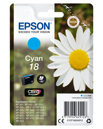 Epson Daisy Singlepack Cyan 18 Claria Home Ink Epson Daisy Singlepack Cyan 18 Claria Home Ink
